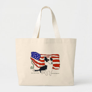 Border Collie for President Large Tote Bag