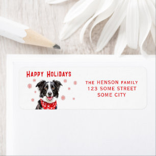 Border Collie foulard rouge à coeur Adresse de ret