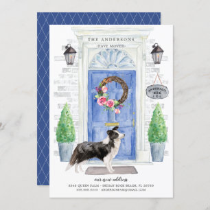 Border Collie Front Door Moving Announcement