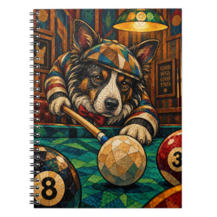 Border Collie, Geometric Mosaic Notebook