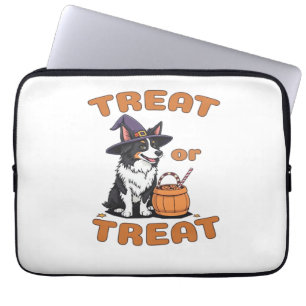 Border Collie Halloween Dog Costume “Treat or Trea Laptop Sleeve