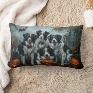 Border Collie Halloween Night Doggy Delight  Lumbar Pillow