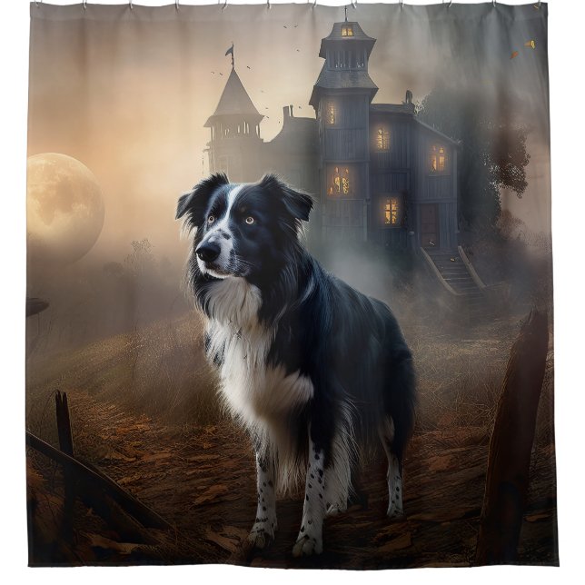 Border Collie Halloween Scary  (Front)