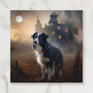 Border Collie Halloween Scary  Favour Tags