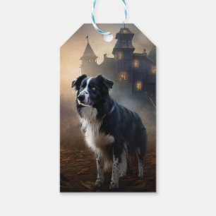 Border Collie Halloween Scary  Gift Tags
