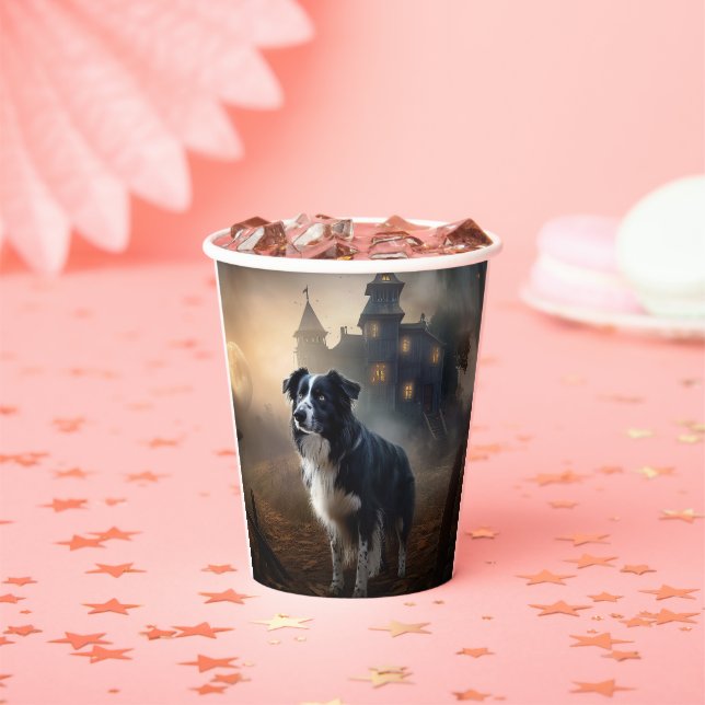 Border Collie Halloween Scary  Paper Cups (Insitu)