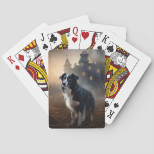 Border Collie Halloween Scary  Playing Cards