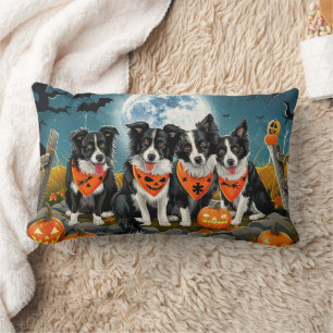 Border Collie Halloween Spooky Lumbar Pillow
