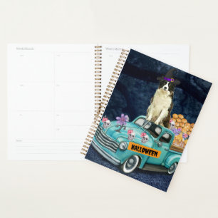 Border Collie Halloween Truck Scary Night  Planner