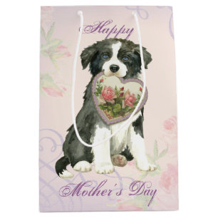 Border Collie Heart Mom Medium Gift Bag