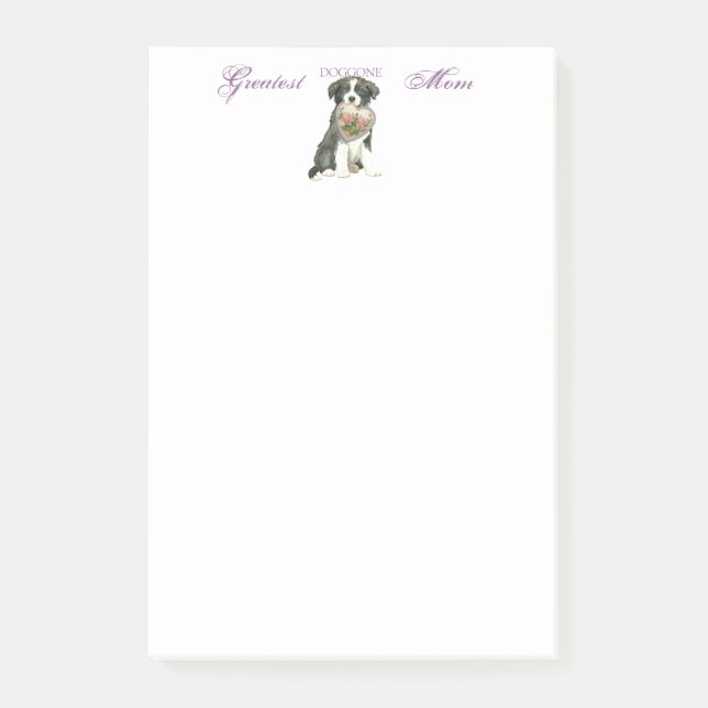 Border Collie Heart Mom Post-it Notes (Front)