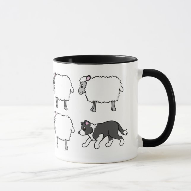 Border Collie Herding Sheep Mug (Right)