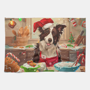 Border Collie Holiday Baking: Festive Christmas Kitchen Towel
