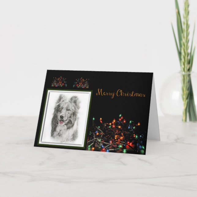 Border Collie Holiday Card (Front)