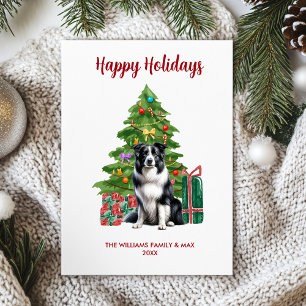 Border Collie Holiday Card