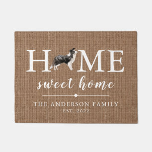 Border Collie Home Sweet Home Personalized Doormat