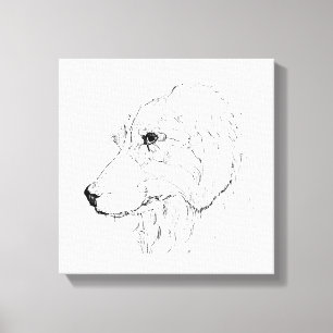 Border Collie Illustration – Minimalist Art Canvas Print