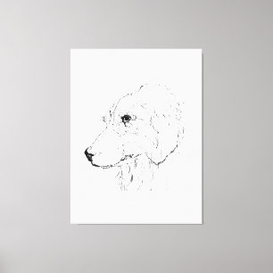 Border Collie Illustration – Minimalist Art Canvas Print
