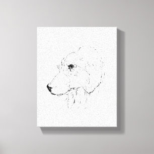 Border Collie Illustration – Minimalist Art Canvas Print