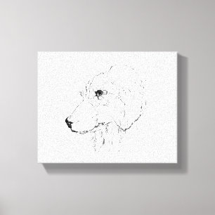 Border Collie Illustration – Minimalist Art Canvas Print