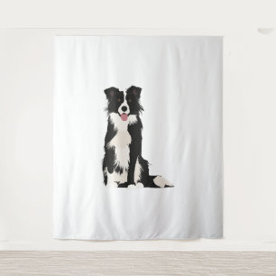 Border Collie Illustration! Tapestry