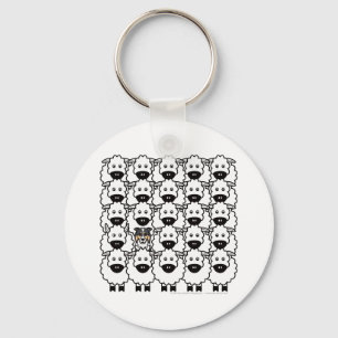 Border Collie in the Sheep Keychain