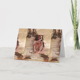 Border Collie In The Snow Painting Greeting Card