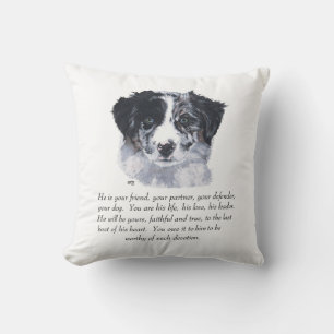 Border Collie Keepsakes Throw Pillow