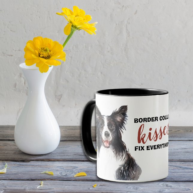 Border Collie Kisses Fix Everything Mug (Creator Uploaded)