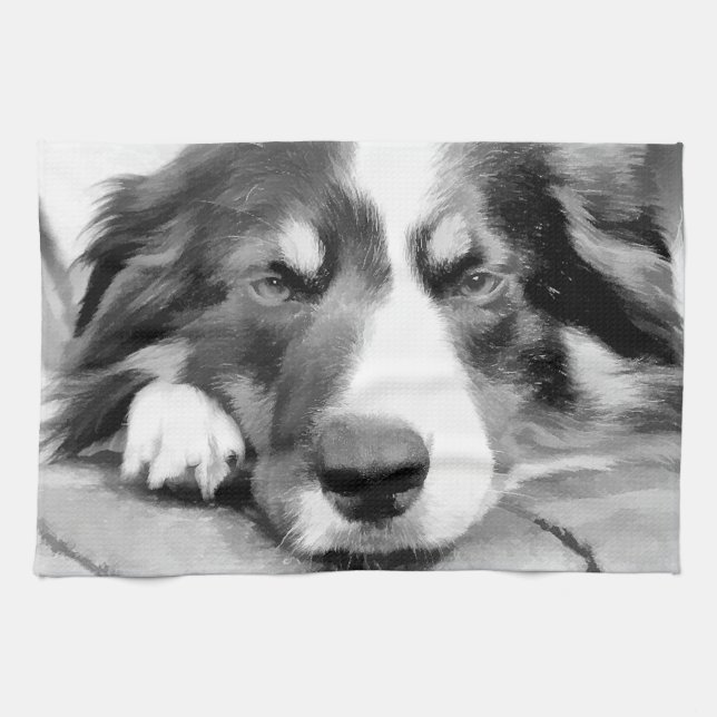 BORDER COLLIE KITCHEN TOWEL (Horizontal)