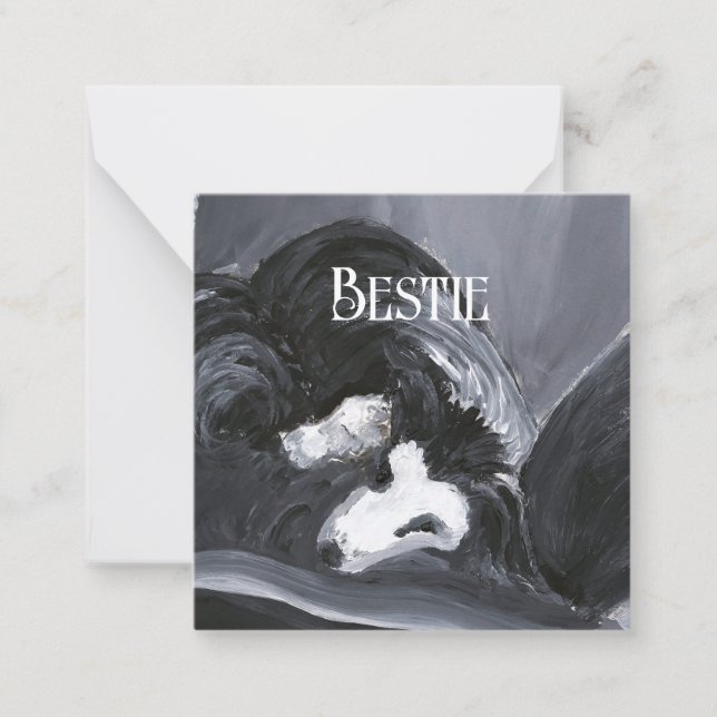  Border Collie Laying Down Painting Personalized Card (Front)