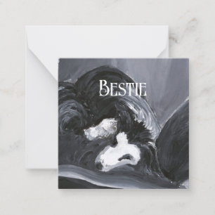  Border Collie Laying Down Painting Personalized Card