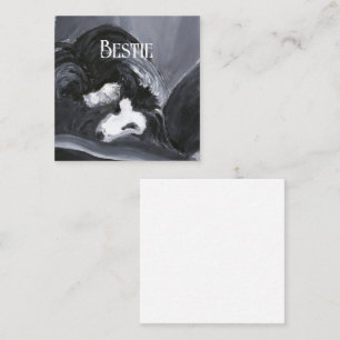 Border Collie Laying Down Painting Personalized Enclosure Card