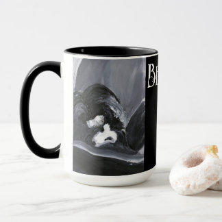  Border Collie Laying Down Painting Personalized Mug