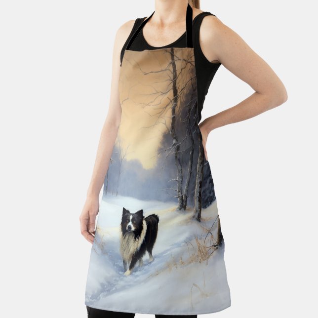 Border Collie Let It Snow Christmas Apron (Insitu)