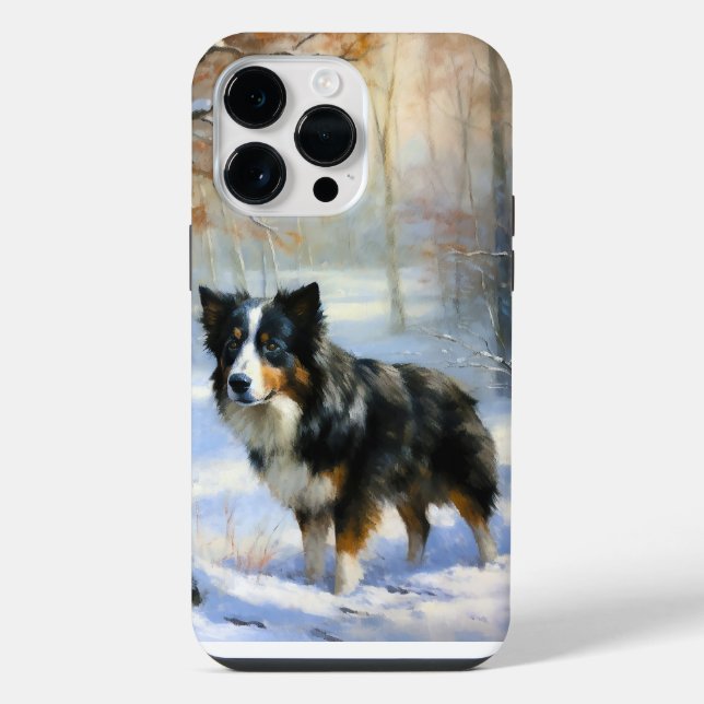Border Collie Let It Snow Christmas iPhone Case (Back)