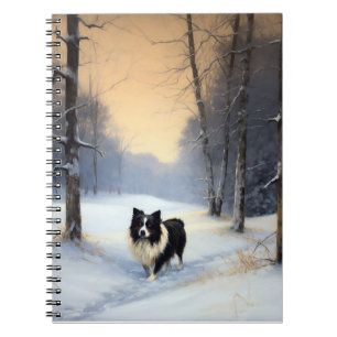 Border Collie Let It Snow Christmas Notebook