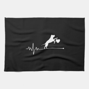 Border Collie Lover Mom Gifts Heartbeat Mother's D Kitchen Towel