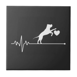 Border Collie Lover Mom Gifts Heartbeat Mother's D Tile