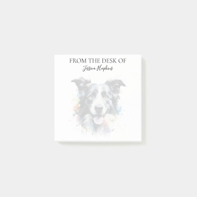 Border Collie Lover Monogrammed Dog Post-it Notes (Front)