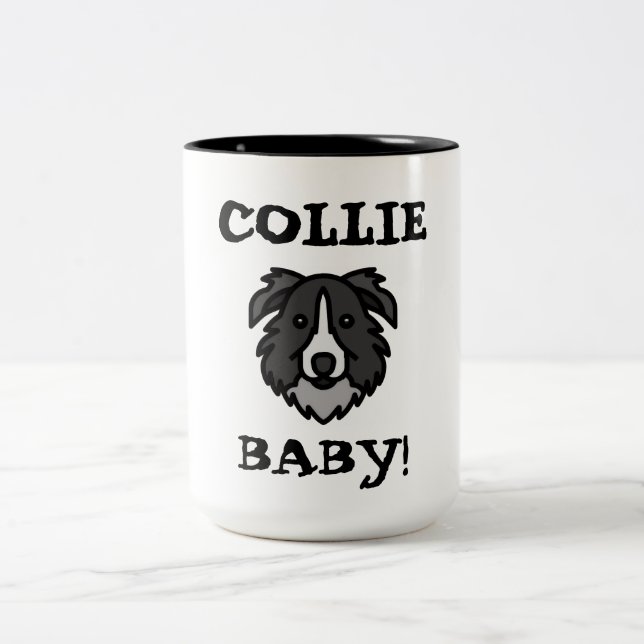 Border Collie Lover Pride Cute Dog Design Two-Tone Coffee Mug (Center)