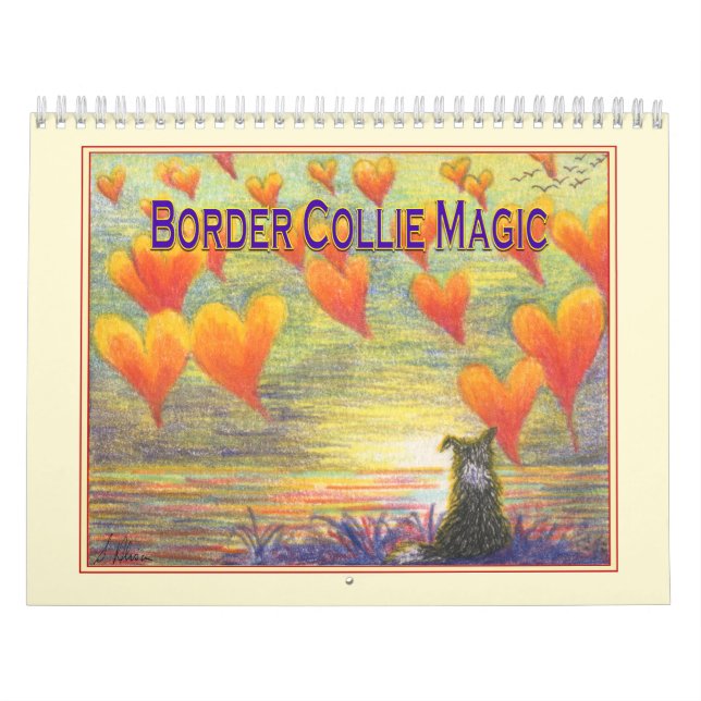 Border Collie Magic wall calendar, picture a month Calendar (Cover)