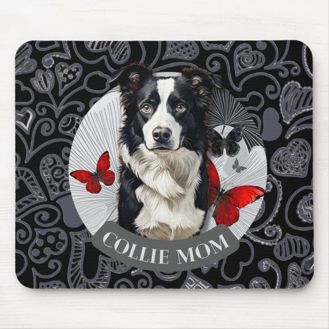 Border Collie Mom Mouse Pad – Cute Dog Lover Gift (Front)