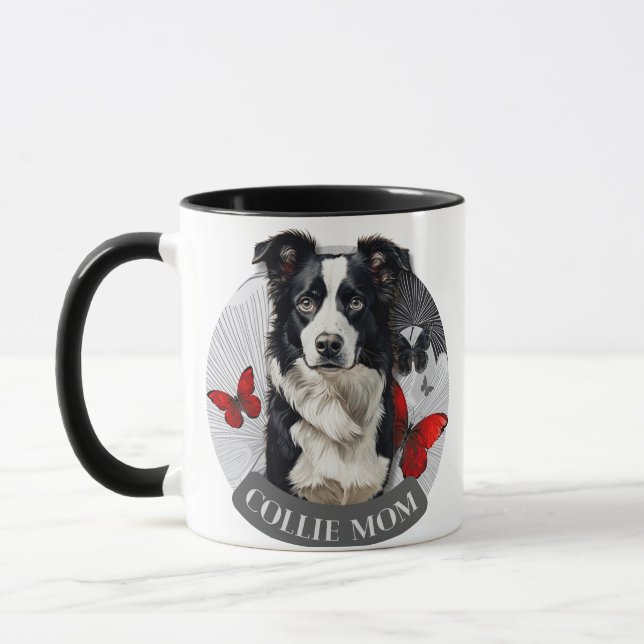 Border Collie Mom Mug – Dog Lover Coffee Gift Cup (Left)