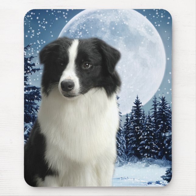 Border Collie & Moon Mousepad (Front)
