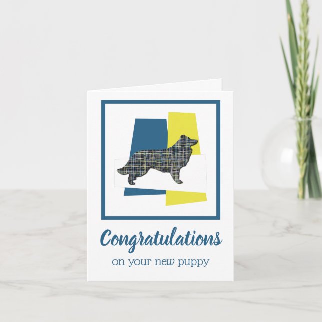 Border Collie New Puppy Congratulations Greeting Card (Front)