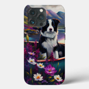 Border Collie on a Paddle: A Scenic Adventure iPhone 13 Pro Case