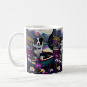 Border Collie on a Paddle: A Scenic Adventure Coffee Mug