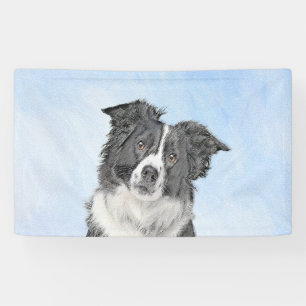 Border Collie Painting - Cute Original Dog Art Banner