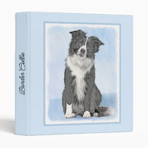 Border Collie Painting - Cute Original Dog Art Binder